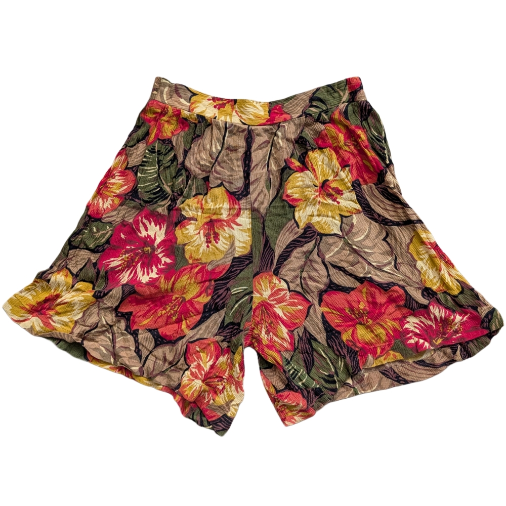 Sag Harbor Vintage Floral Elastic Waist Shorts Size Medium